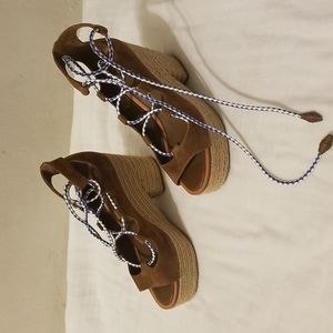 Tory burch pasitano lace up platform espadrilles